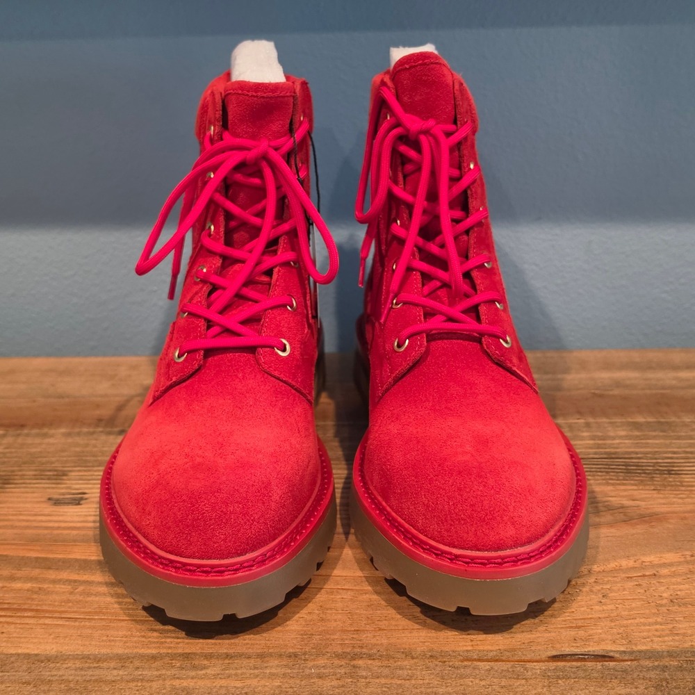 Saint Morta Mens Legion Boot Red Suede Canvas Tactical Combat Zip Size 9 US - Picture 3 of 13